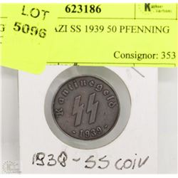 GERMAN NAZI SS 1939 50 PFENNING COIN