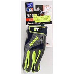 YOUTH LG 2ND SKINZ BATTING GLOVES BLUE/GREY/GREEN
