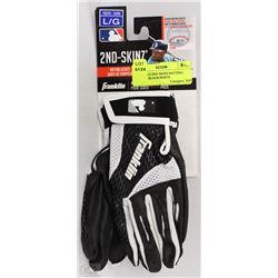 YOUTH LG 2ND SKINZ BATTING GLOVES BLACK/WHITE