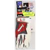 Image 1 : YOUTH LG 2ND SKINZ BATTING GLOVES WHITE/RED/GREY