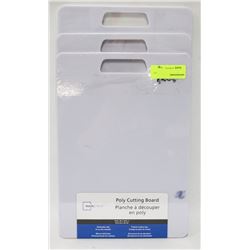 LOT OF 3 MAINSTAYS POLY CUTTING BOARD 10" X 14"