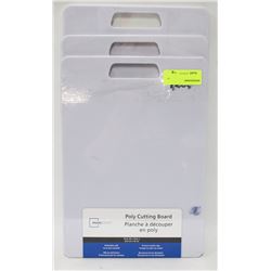 LOT OF 3 MAINSTAYS POLY CUTTING BOARD 10" X 14"