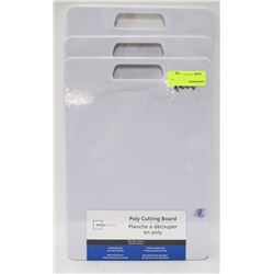 LOT OF 3 MAINSTAYS POLY CUTTING BOARD 10" X 14"