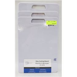 LOT OF 3 MAINSTAYS POLY CUTTING BOARD 10" X 14"