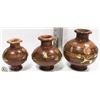 Image 1 : 3 MATCHING TEAK VASES