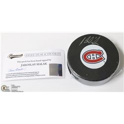 138) JAROSLAV HALAK SIGNED PUCK WITH COA