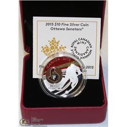 12) RCM 2015 $10 FINE SILVER COIN - OTTAWA
