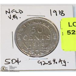 1918 NFLD FIFTY CENT PIECE