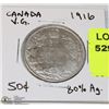 Image 1 : 1916 CANADIAN  FIFTY CENT PIECE