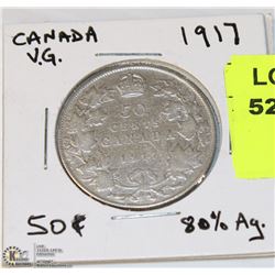 1917 CANADIAN  FIFTY CENT PIECE