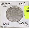 Image 1 : 1917 CANADIAN  FIFTY CENT PIECE