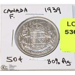 1939 CANADIAN  FIFTY CENT PIECE