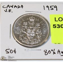 1959 CANADIAN  FIFTY CENT PIECE