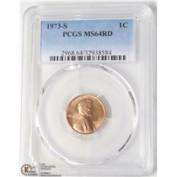 129) USA 1973-S 1CENT PCGS MS64RD