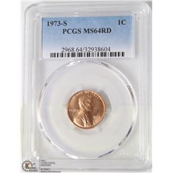 130) USA 1973-S 1CENT PCGS MS64RD