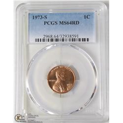 126) USA 1973-S 1CENT PCGS MS64RD