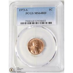 127) USA 1973-S 1CENT PCGS MS64RD
