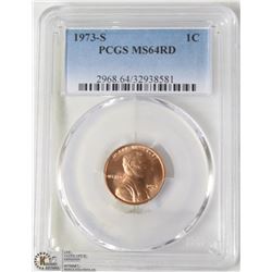 125) USA 1973-S 1CENT PCGS MS64RD