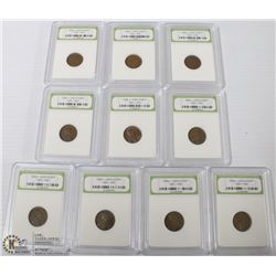 109) USA EARLY LINCOLN CENT 1950-1959 TOTAL 10