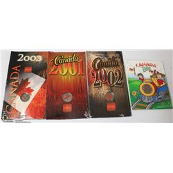 53) RCM 4 COLORED 25 CENT COINS WITH FOLIO