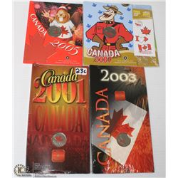 54) RCM 4 COLORED 25 CENT COINS WITH FOLIO