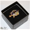 Image 1 : 925 STERLING SILVER & GOLD PLATED TURTLE RING W/