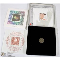 YEAR 2000 RCM MILLENNIUM COIN AND STAMP SET IN TIN
