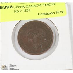 BANK OF UPPER CANADA TOKEN LARGE PENNY 1852