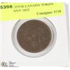 Image 1 : BANK OF UPPER CANADA TOKEN LARGE PENNY 1852