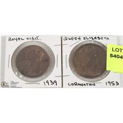 1939 AND 1953 ROYAL VISIT COLLECTOR COINS