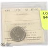Image 1 : 1922 ICCS GRADED FIVE CENT CANADIAN COIN
