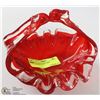 Image 1 : RED GLASS CANDY DISH