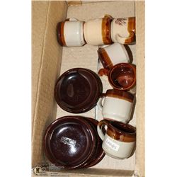 152) VINTAGE POTTERY MINIATURE COFFEE SET 14 PCS