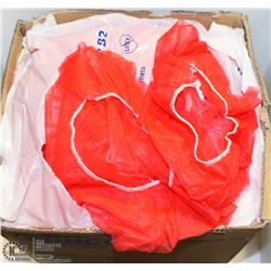 BOX OF RONCO RED BOUFFANT CAPS/ HAIRNETS