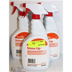 LOT OF 3 BOTTLES OF DIVERSEY SHINE UP LEMON