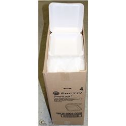 BOX OF PACTIV SMARTLOCK TAKEAWAY CONTAINERS