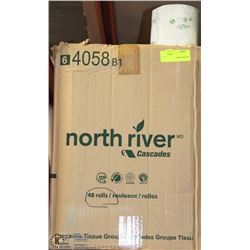 BOX OF 48 ROLLS OF NORTH RIVER TOILET PAPER