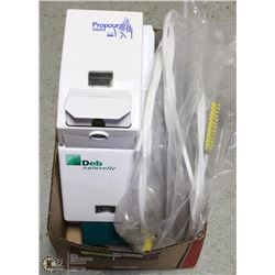 LOT OF ASST DEB HAND SANITIZING UNITS AND DRAIN