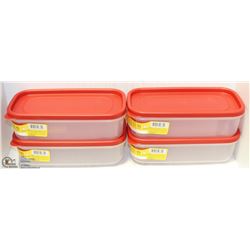 4 RUBBERMAID 1.18L CONTAINERS