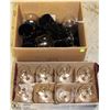 Image 1 : BOX OF BLACK COFFEE CUPS AND WINE GLASSES