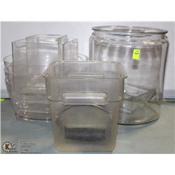 LOT OF ASST GLASSWARE AND INSERTS