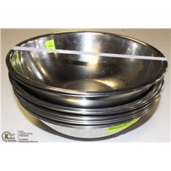 LOT OF 10 STAINLESS 10" BOWLS