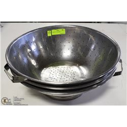 3 LARGE 16" COLANDERS