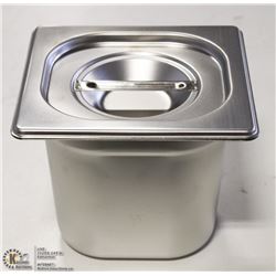 ME#08 S/S FOOD PAN ONE FOURTH SIZE 6" WITH LID