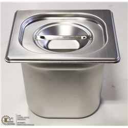 ME#08 S/S FOOD PAN ONE FOURTH SIZE 6" WITH LID