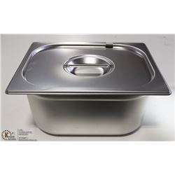 ME#09 S/S FOOD PAN HALF  SIZE 6" WITH LID