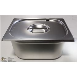 ME#09 S/S FOOD PAN HALF  SIZE 6" WITH LID