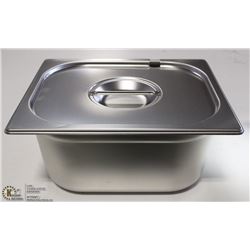 ME#09 S/S FOOD PAN HALF  SIZE 6" WITH LID