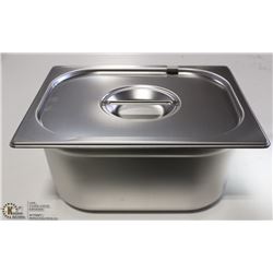 ME#09 S/S FOOD PAN HALF  SIZE 6" WITH LID