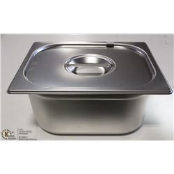 ME#09 S/S FOOD PAN HALF  SIZE 6" WITH LID